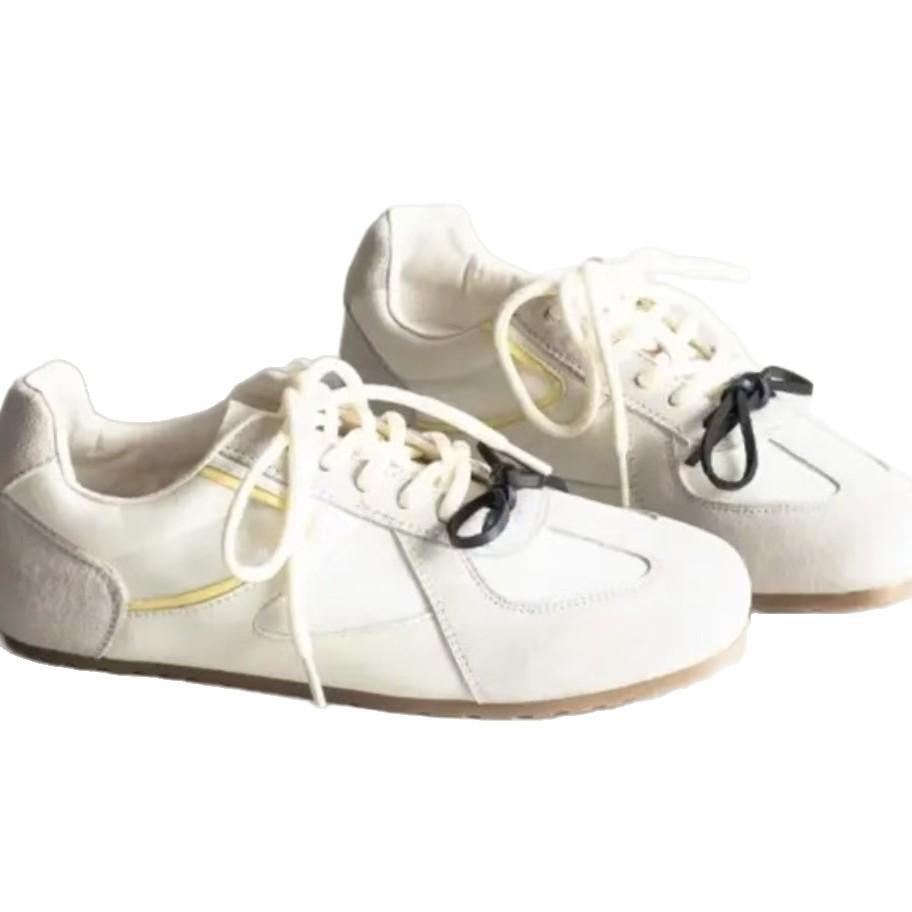 Niche Striped German Training Shoes Women's Ins Tide 2025 Autumn New Retro Lazy High-end Casual Sports Shoes Women