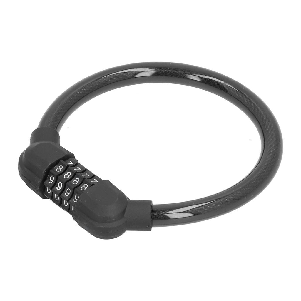 Bike Lock Cable High Security 4‑Digit Number Bicycle Cable Locks for Cycling OutdoorsBlack
