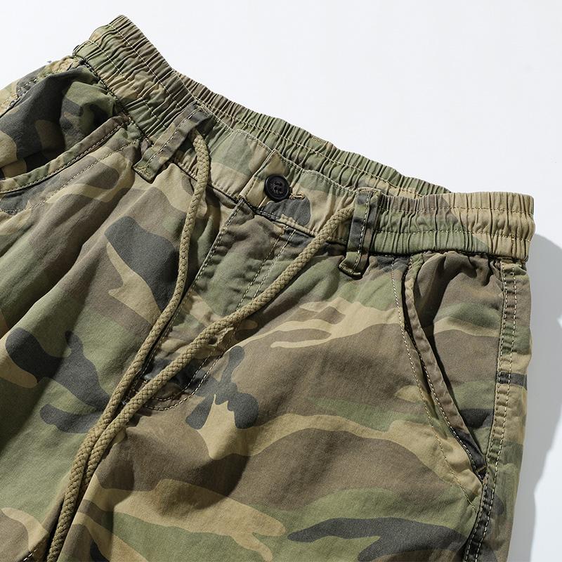 Pantaloncini da Lavoro Mimetici Uomo Estivi Casual Pantaloni a Cinque Quarti Cotone Puro Larghi Multi Tasche Pantaloni Versatili