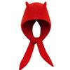 Lovely Devil Ear Knit Hat With Neck Wrap Breathable Pullover Hat For Women Daily Outfit and Outdoor Cycling Walking