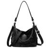 2-Layer Large Capacity Women'S Shoulder Bag New High Quality Soft Leather Female Crossbody Bags Simple Solid Color Girl Handbag Quality
