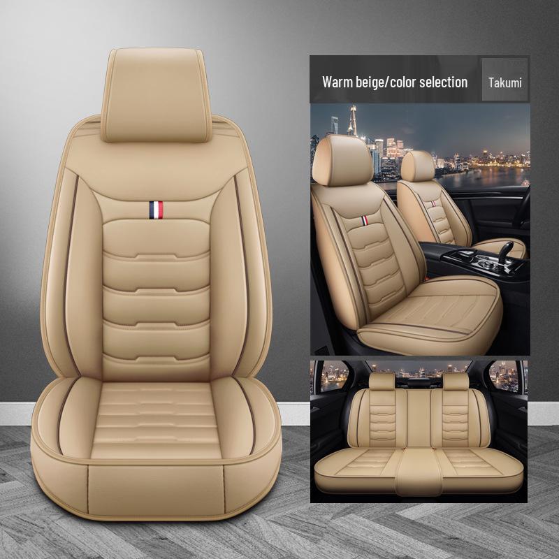 Universal Leather Car Seat Cushion - Washable, All-Season, Easy Care
