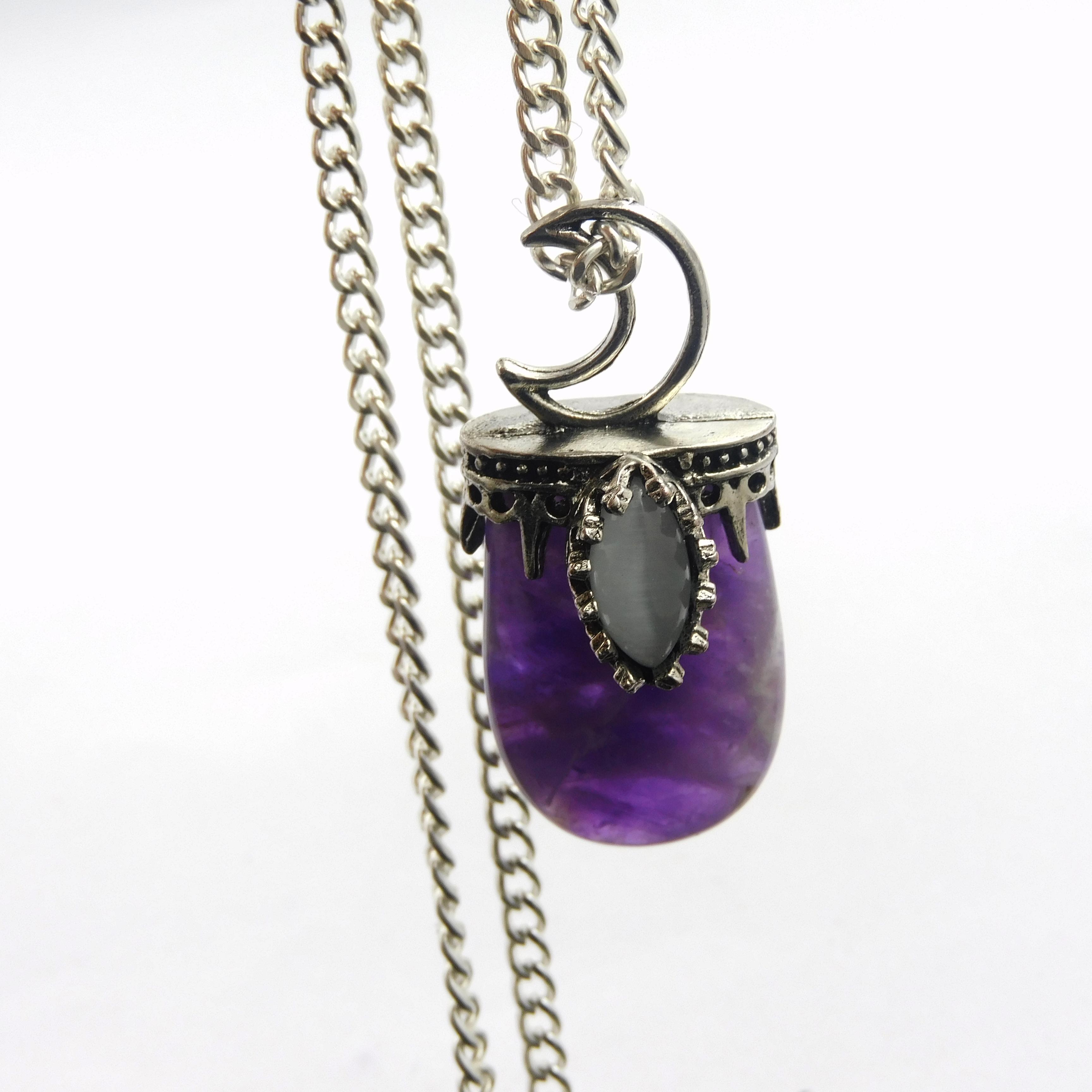 

Silver-925 Pendant With Chain Purple Amethyst 122.45 Ct Natural Fancy Shape P-2072-S