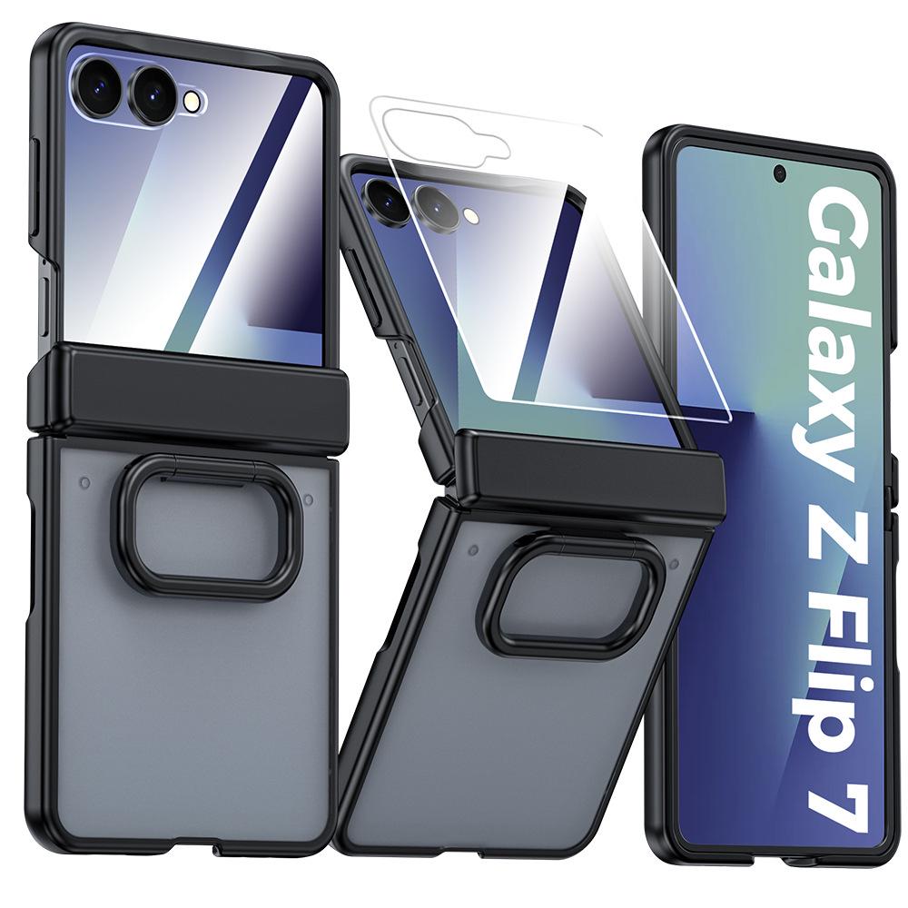 Pouzdro Samsung Z Flip7 s magnetickým kroužkem na pantu a integrovanou ochranou obrazovky