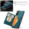 For Samsung Galaxy S22+ 5G Case JEEHOOD J01 Retro Leather Phone Back Cover with Detachable Magnetic Card Holder