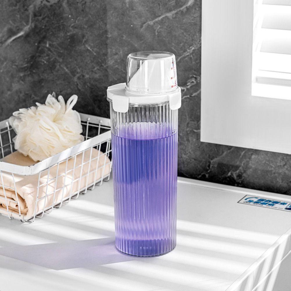 With Measuring Cup Laundry Detergent Dispenser Bottle Sealed Detergent Powder Tank