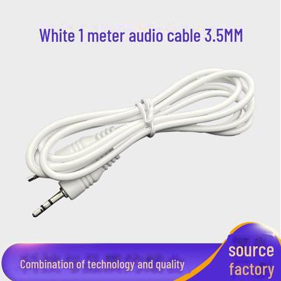 White 1m 3.5mm Male-to-Male Aux Audio Cable and Speaker Charger Cable