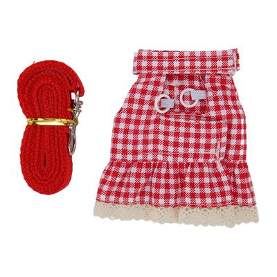 Rabbit Leash Harness Set Adjustable Soft Comfortable Bunny Dress with Traction Rope for Small Animal Daily Walking S