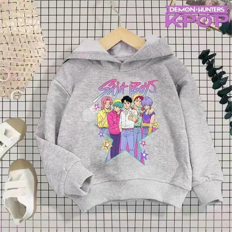 

Осень Зима K-Pop Охотники на демонов Одежда для малышей Девочек Мальчиков Графика из фильма Детские толстовки с капюшоном Повседневная мода Детские худи 100