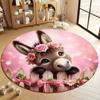 Charmant Âne avec des Fleurs Tapis de Salle de Jeux pour Enfants tapis rond pour la maison le canapé la chambre, cadeau