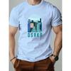 New Men T-Shirt Cotton Pattern Print Streetwear Round Collar Tee Breathable Summer Fashion T Shirts