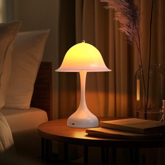 Lampe de table LED - NETTLIFE - Modèle classique - Veilleuse sans fil - 3 couleurs - Intensité réglable