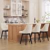 030 Taburete de Barra Moderno con Respaldo, Silla de Barra Tapizada en Tela con Reposapiés, Barra de Isla de Cocina Barra de Barra Comedor – Juego de 2 Beige