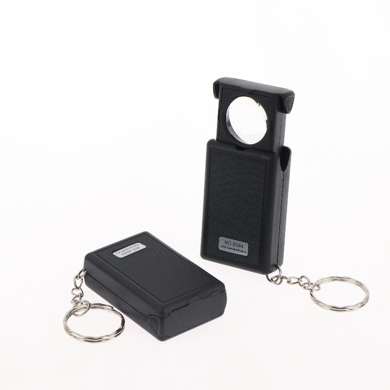 45X Mini Taschenkraftlupe für Schmuck mit LED-Licht Tragbare ausziehbare beleuchtete Lupe für Juwelier Schlüsselanhänger
