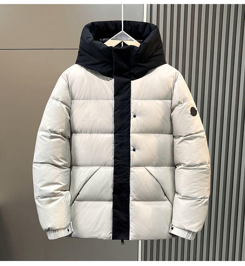 Winter Mengjia Black Warrior Daunenjacke: Unisex Kurzmantel mit Kapuze und dicken, warmen Entendaunen