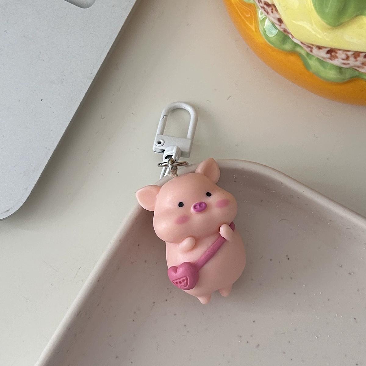 New 3D Piggy Keychain Cute Creative Cute Piggy Series Cartoon Animal Backpack Pendant Couple s Best Friend Gift Accessories