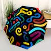 1pc Colorful Patterns Automatic Open/Close Umbrella, Umbrella with Cartoon Design, Portable Compact Umbrella for Men & Women, Good Holiday G