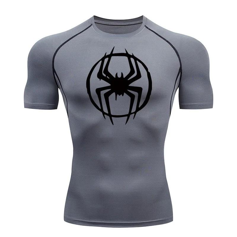 Men's Compression T-shirt Running Gym Training High Elasticity Workout Quick Drying Sports Breathable Stretchy Tight Fit Moisture-Wicking