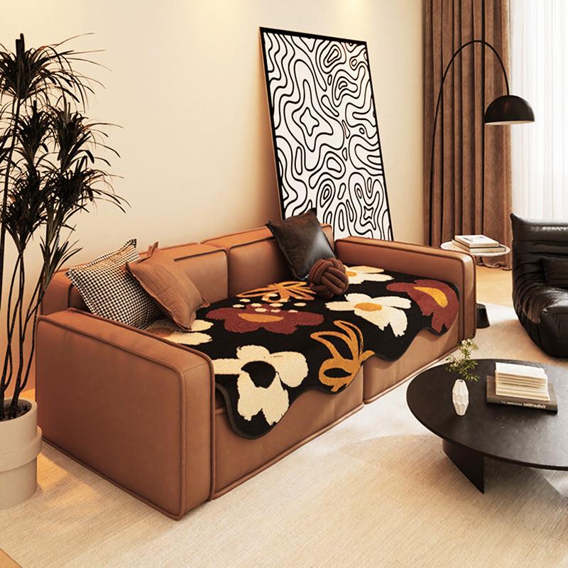 Wanxiang Updated Imitation Rabbit Fur Irregular Sofa Cushion Living Room Straight Row Sofa Cover Towel One Piece Anti-Scratching
