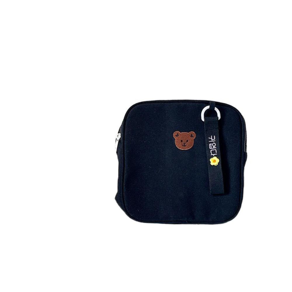 

Bear Cartoon Backpack Canvas Cute Shoulder Bag Cute Children School Bag Student чорний