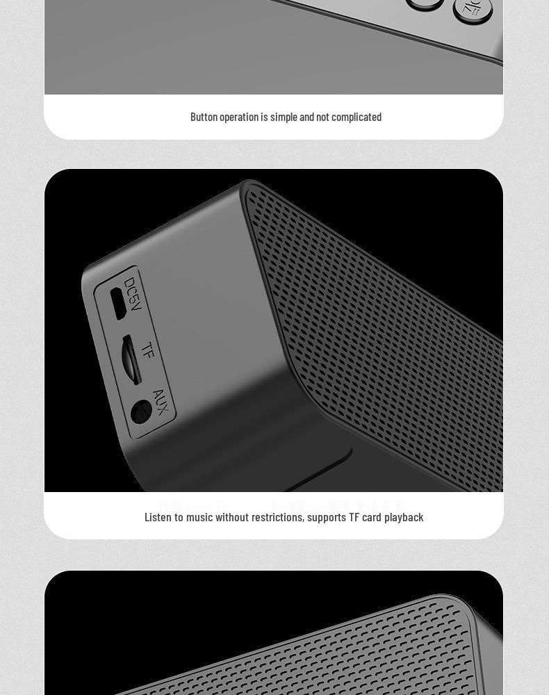 Cross-Border Multifunctional Bluetooth Speaker with Clock & Temperature Display