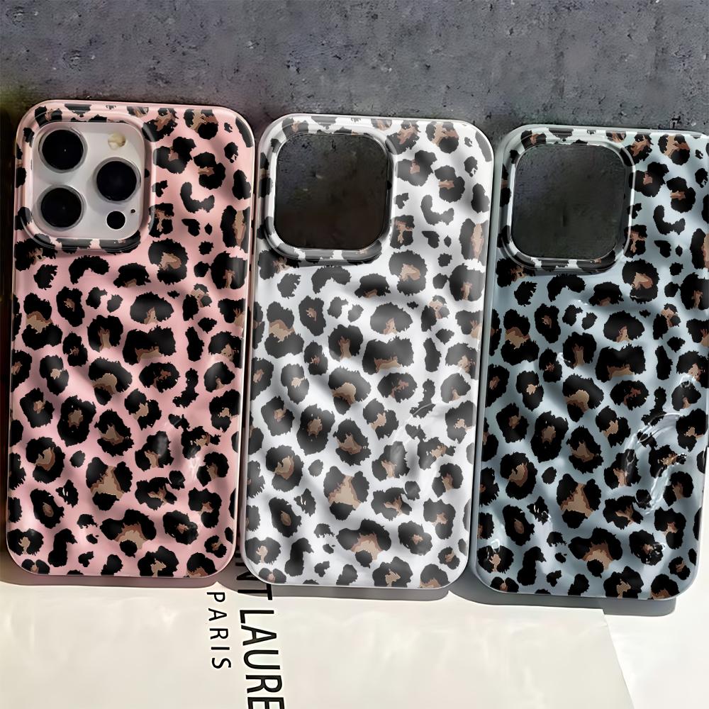 Classic Leopard Print Lightweight Silicone Case For Iphone 15 12 14 11 17 Plus 13 16 Pro Max Portable Daily Protective Cover