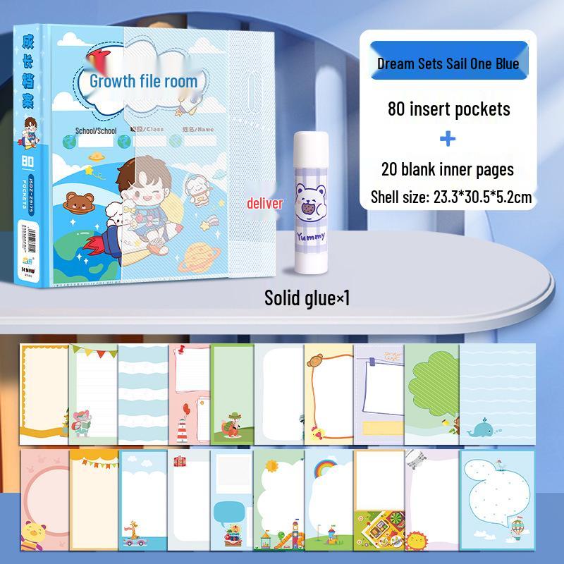 Children's Loose-Leaf Memory Book: Growth Record, Artworks, Photos & Kindergarten Keepsakes
