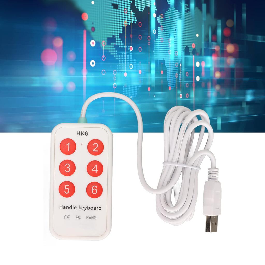 Programmable Multifunction Mechanical Gaming Macro USB 6 Key Handheld Switch Controller for Hospital Image Scanning Keypad, Keypad, Keypad,