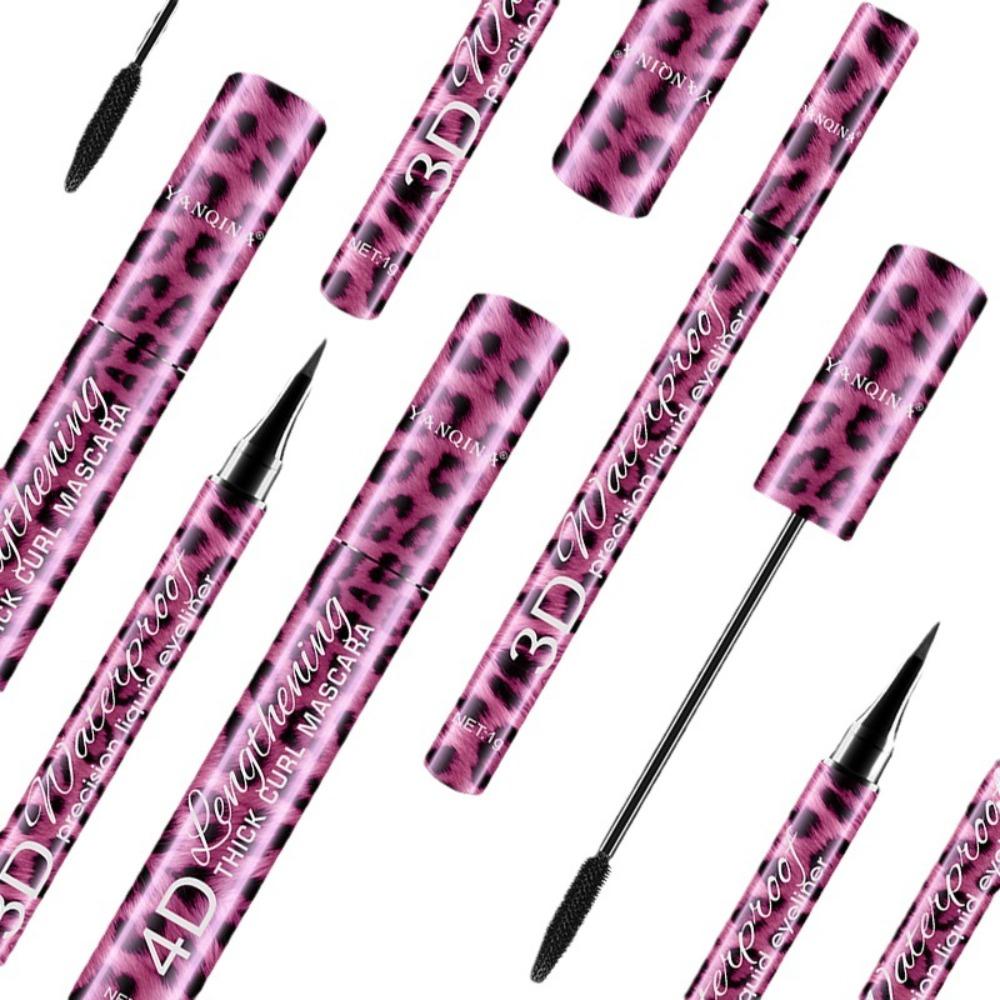 YANQINA Leopard 2 -in -1 Set 1 Set of Mascara Thick Curling Speed Dry Waterproof Eyeliner Pen Makeup
