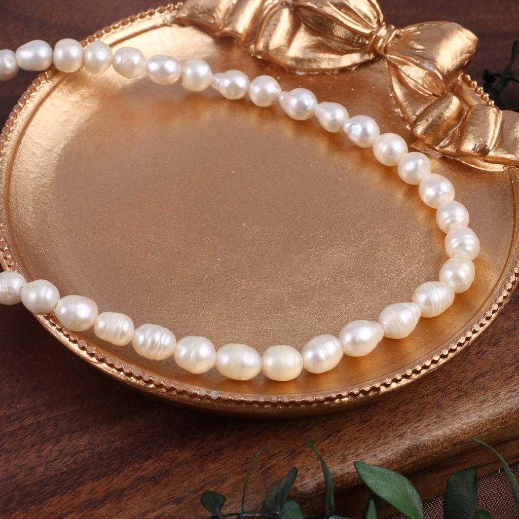 1String, Fashion Women's Natural Freshwater Pearls, 5-6 Mm, Irregular Drop Pearl Beads for DIY Necklaces, Bracelets Accessories, Jewelry Making 36cm