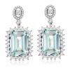 New Aesthetic Light Blue Cubic Zircon Dangle Earrings Women Engagement Wedding Luxury Accessories Fashion Design Ear Jewelry