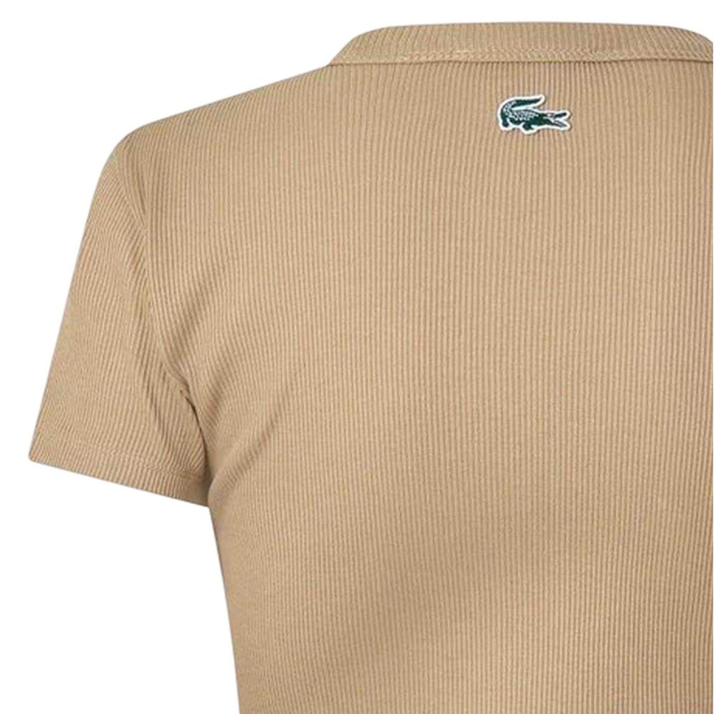 Lacoste Womens/Ladies Ribbed Fleece Crew Neck T-Shirt