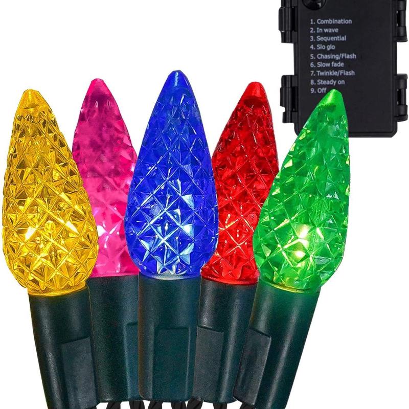 Cordão de luz de decoração de natal com bulbo de morango, luz de árvore, quarto infantil, festa de jardim, luz de atmosfera de festa