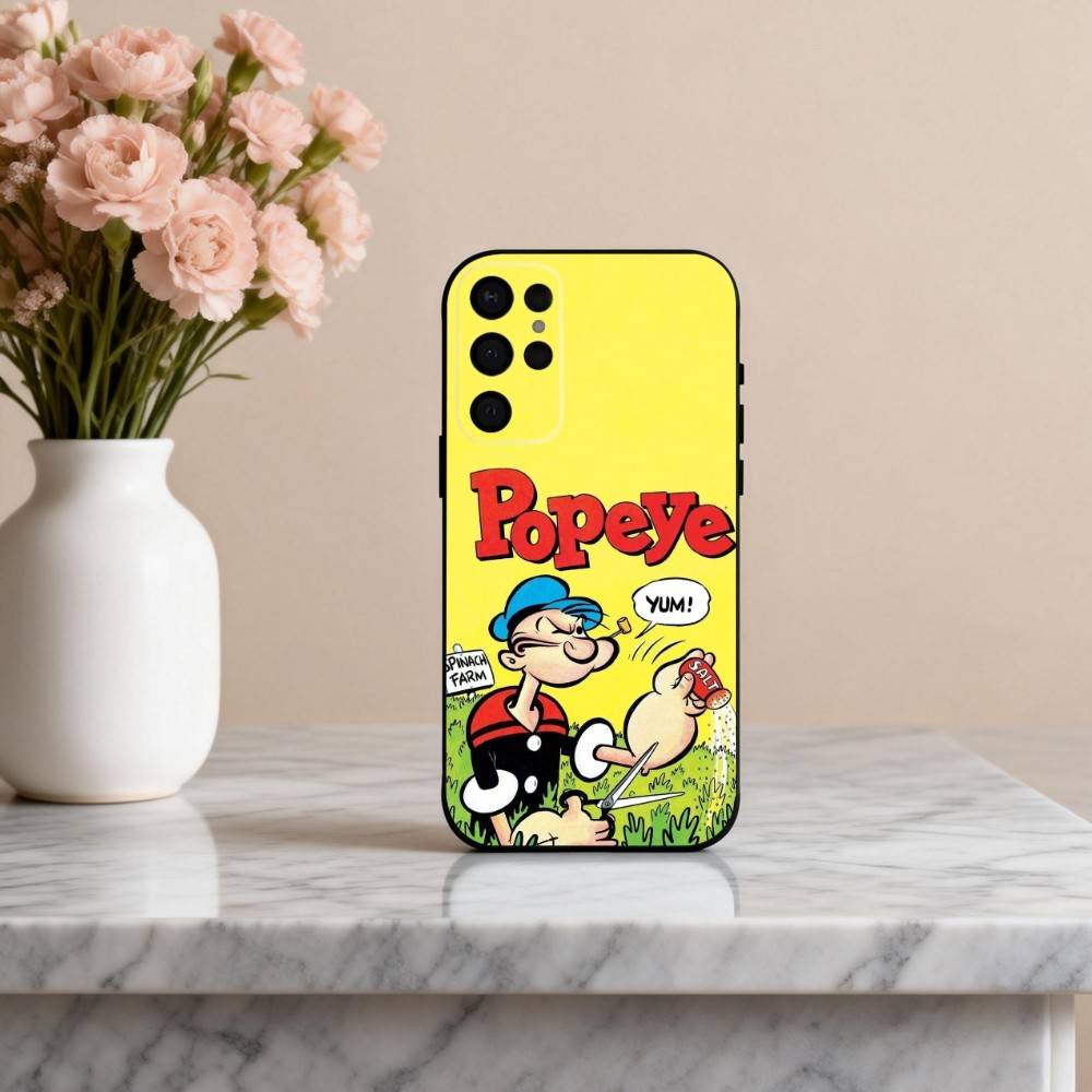 C-Cartoon C-Character P-Popeye-E  Phone Case For Samsung S25,S24,S21,S22,S23,S30,Ultra,S20,Plus,Others Soft Black Cover