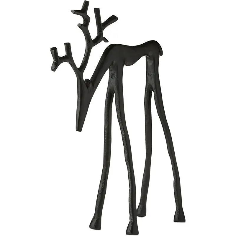 Alloy Black Reindeer Statues Christmas Decorations Modern Xmas Figurines Elegant Indoor Holiday Decor Table Centerpieces Xmas