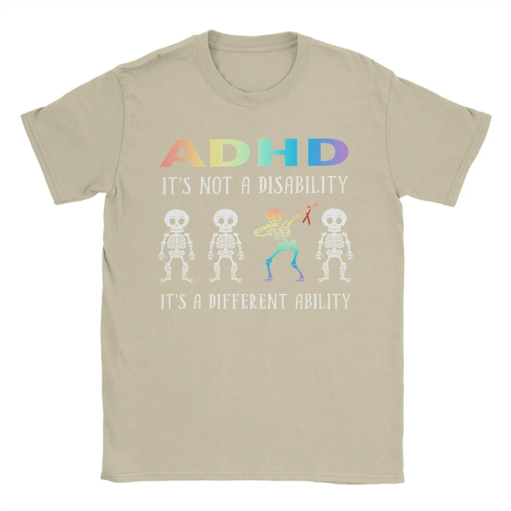 ADHD Ist Keine Behinderung T-Shirt Sommer Mode T-Shirts Unisex Baumwolle Rundhals Oversized T-Shirts Kurze Ärmel Street Style T-Shirt