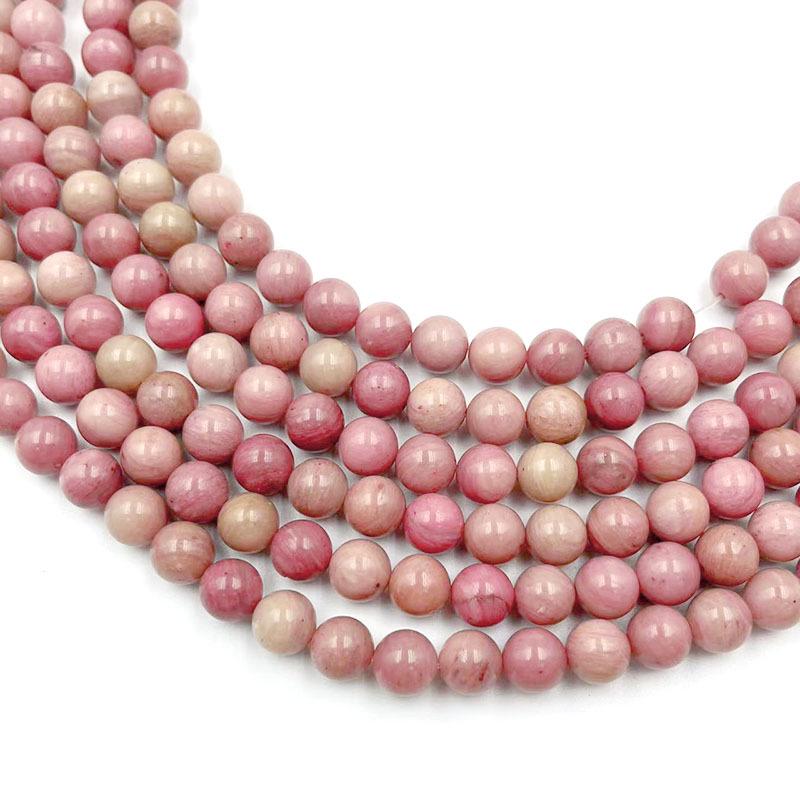 

Розовый камень Натуральные бусины с текстурой красного дерева для изготовления украшений своими руками 6mm - Approx. 63 beads per strand