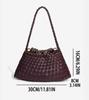 Borsa intrecciata in pelle PU francese, borsa a spalla da donna, borsa sottospalla, borsa retrò in pelle conciata al vegetale, borsa da mamma da donna, da donna