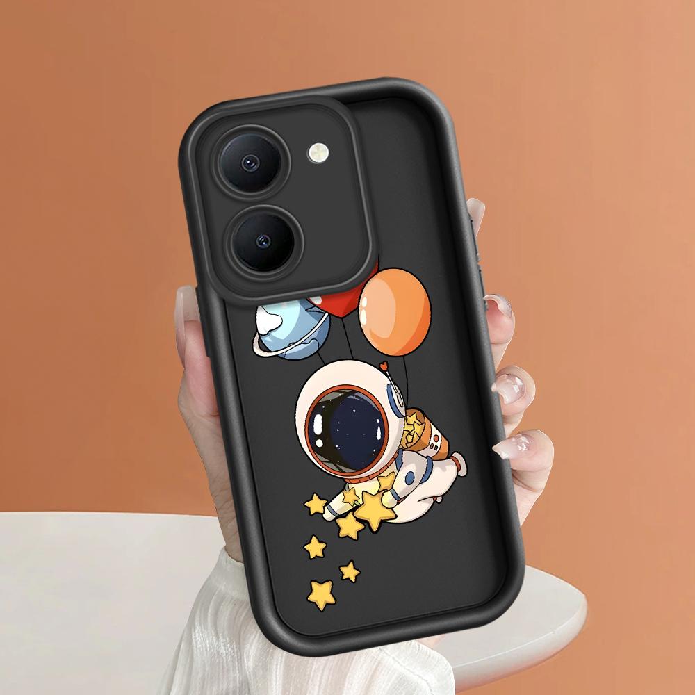Soft Silicone Square Ladders Cartoon Pattern Full Cover Camera Protection Shockproof Case for iPhone Infinix Tecno Vivo