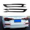 ABS  Carbon Fiber Black Rear Tail Fog Light Lamp Panel Frame Decor Cover Trim For Honda Civic 11th Gen 2022-2024 Rear Fog Light Lamp Cover Trim