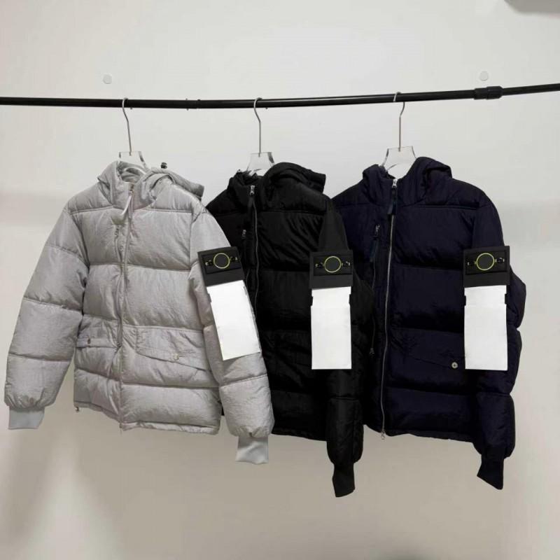 Winter Hooded Thick Padded Loose Solid Color Badge Casual Warm Puffer Coat Men Women Daily Commute