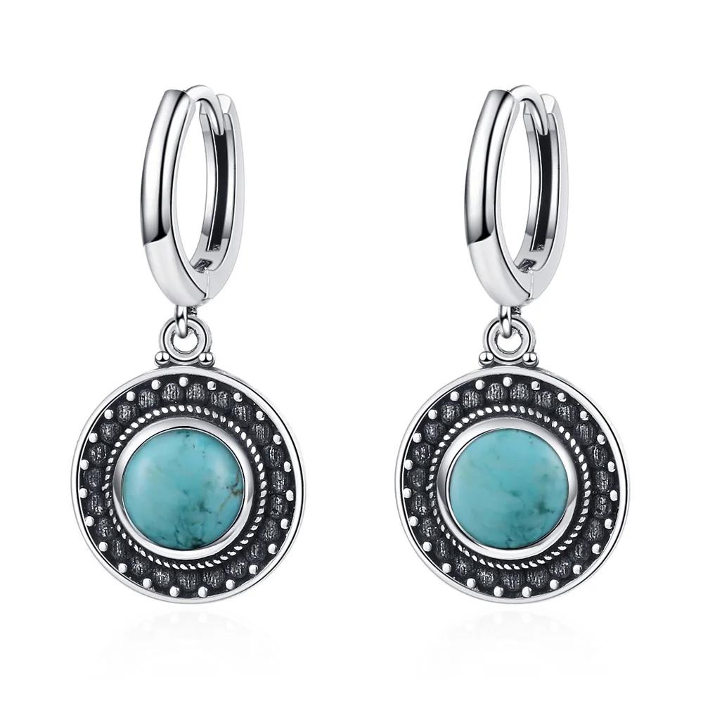 Neue Elegante Natürliche Kyanit Silber Tropfenohrringe für Damen Vintage Hochzeit Verlobung Creolen Ohrringe Geschenke