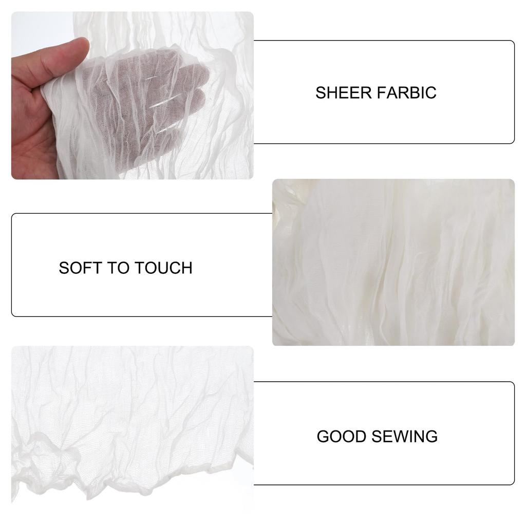 Uxcell 13ft Cheesecloth Table Runner 90cm X 400cm Rustic Gauze Tablecloth Sheer Runner for Wedding Bridal Party Table Decoration White