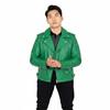Soft Causal Motorcycle New Men's Jacket Green Lambskin Genuine Handmade Leather
