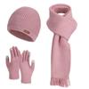 3 Piece Set Knit Beanie Hat Soft Plush Material Windproof Beanies Cap Hat Scarf Gloves Set  For Men