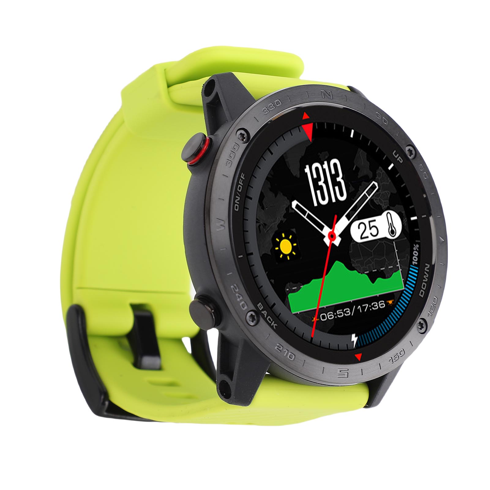

Round Smart Watch Swimming Sport Wristwatch with 1.3 Inch Display for Outdoor Running Hiking Workouts 50 Meter Water