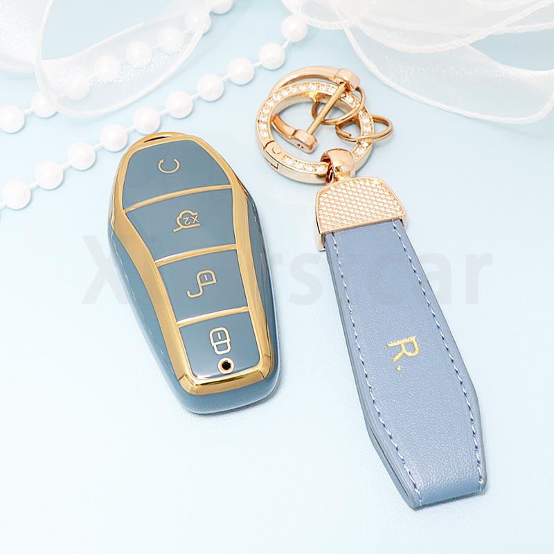 Auto Accessories 4 Buttons Fashion Tpu Car Key Case Keyless For Byd Atto 3 Han Ev Dolphin Remote Control Protect Cover