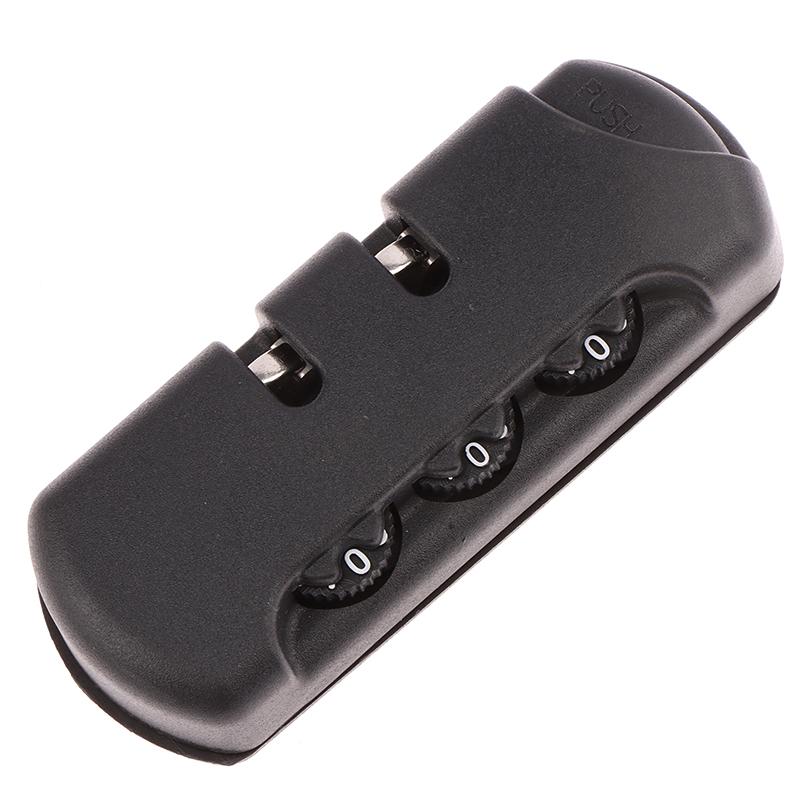 For reise Bagasje Koffertkode Tyverisikring Fast lås Trekkkjedeveske Tilbehør Svart plast 3-sifret kombinasjon hengelås