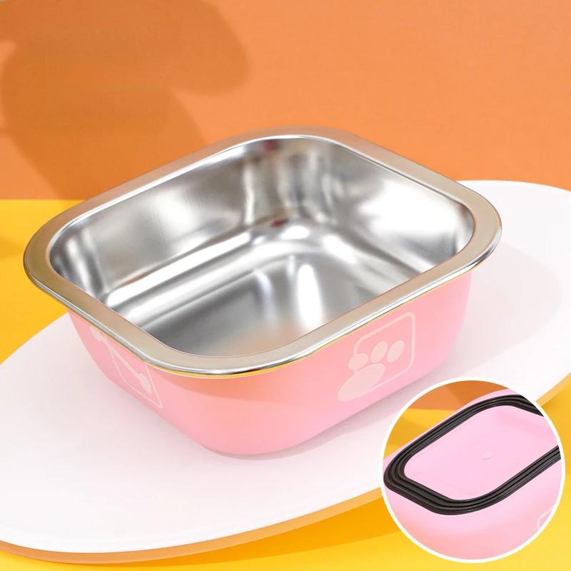 Non-slip Dog Bowls for Small Medium Large Dog Feeder Bowls and Drinkers Stainless Steel Pet Feeders Pets Dogs Accessories