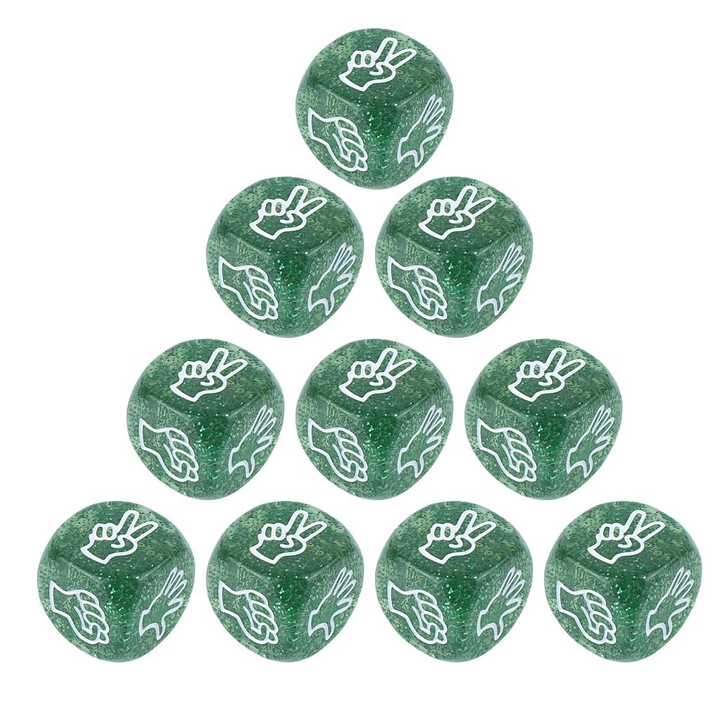 10Pcs Interactively Finger Game Dices Acrylic Rock Paper Scissor Game Dices 6 Sided 20mm Dices for Family Entertainment